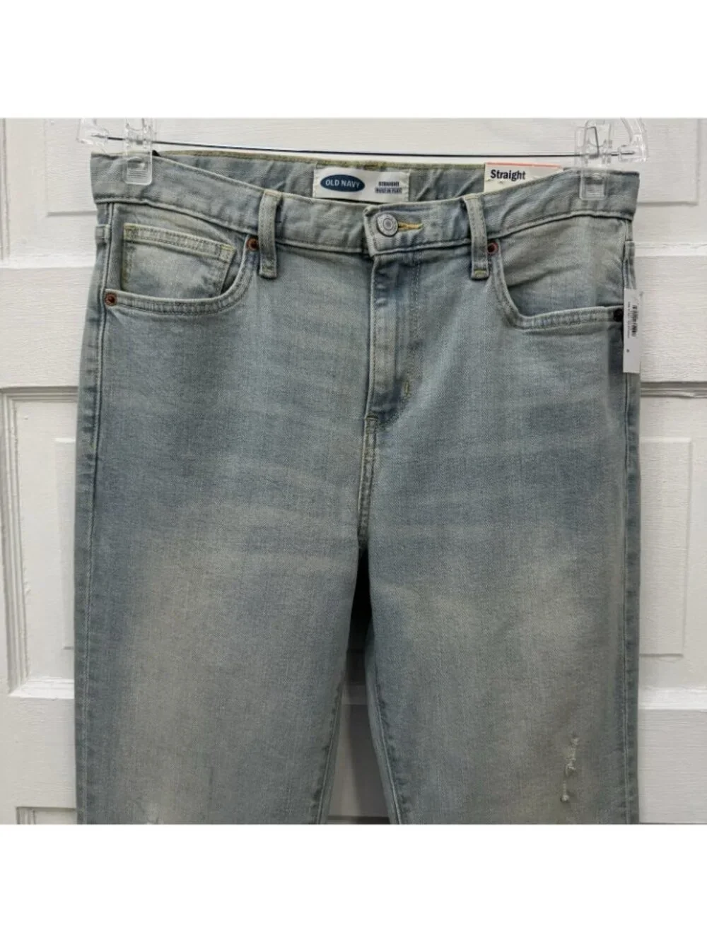 Old Navy Boys 18 Straight Built-In Flex Distressed Jeans Adjustable Waist NWT